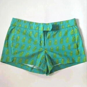 Green J.Crew Factory Pineapple Low Rise Shorts Size 4